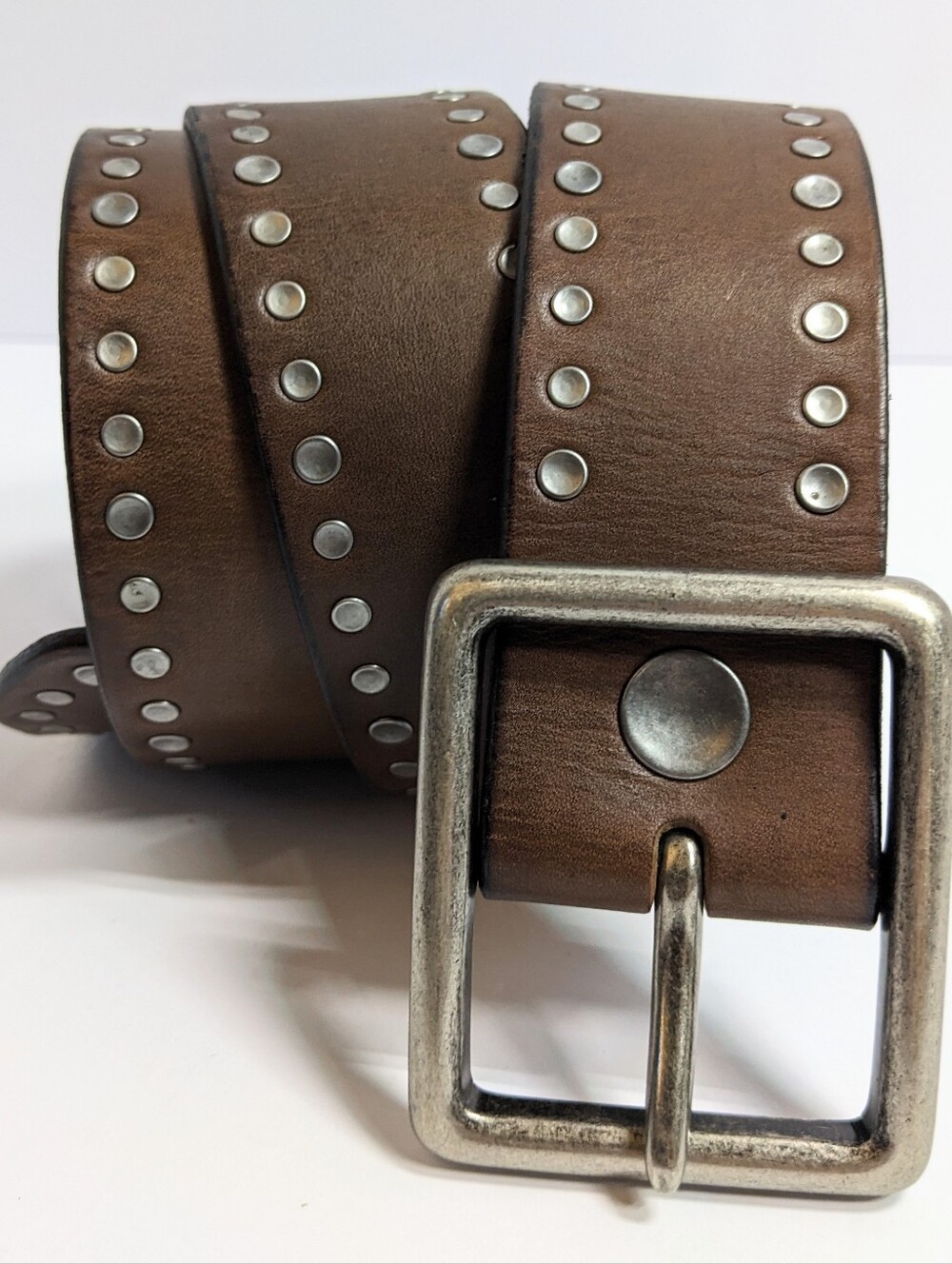 Banana Republic Studded Brown Leather Belt, Sz Small, Unisex, Style#719864 c2010